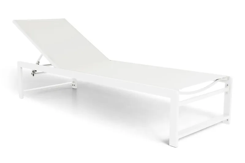 Sanna Solseng med Justerbar Rygstøtte - Hvid - Havemøbler - Havestole - Solseng & solvogn