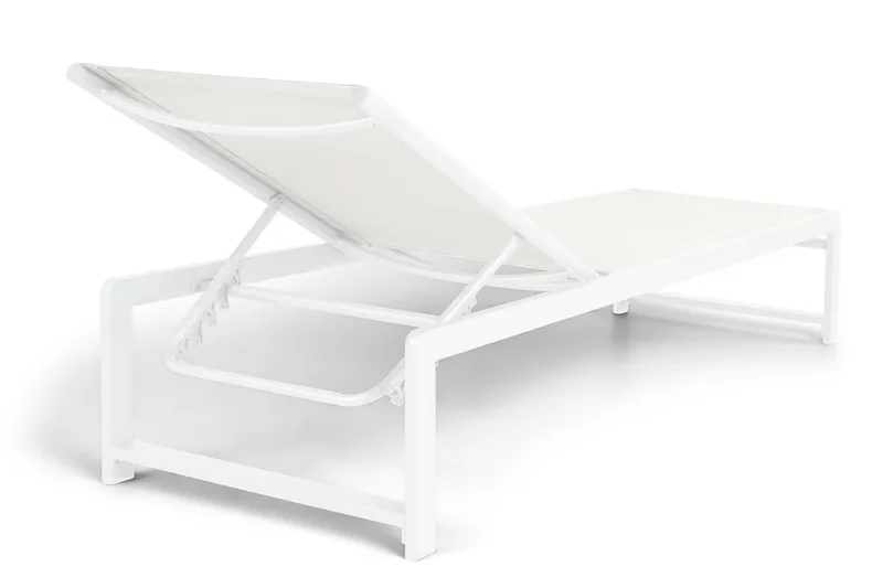 Sanna Solseng med Justerbar Rygstøtte - Hvid - Havemøbler - Havestole - Solseng & solvogn