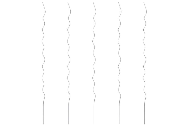 spiralformede plantestøtter 5 stk. 170 cm galvaniseret stål - Sølv - Rosenbue - Havefigurer & havedekoration
