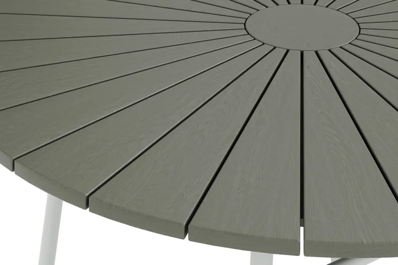 Tunis spisebord til udendørsbrug 120 cm rundt - Hvid/Grå - Havemøbler - Havebord - Spisebord & havebord