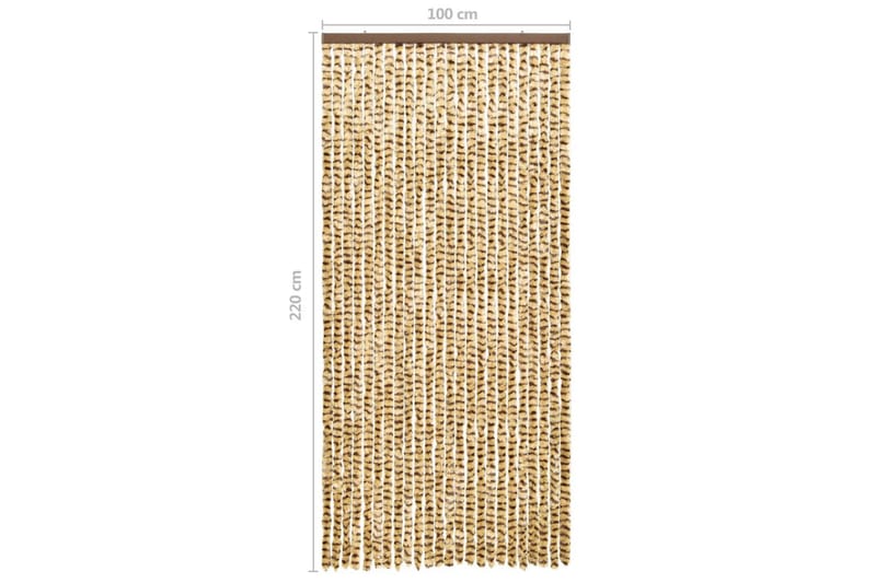 Insektgardin 100x220 cm chenille beige og brun - Beige - Have - Udendørs miljø - Havedekoration - Myggenet