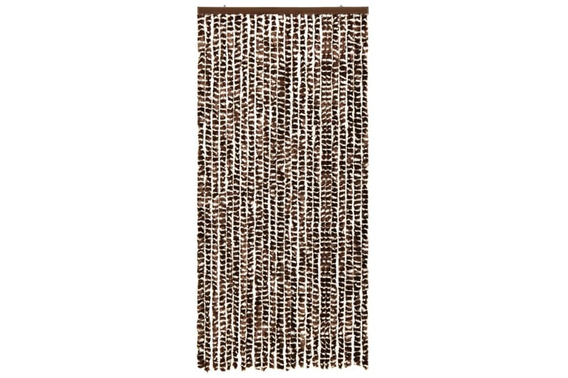 Insektgardin 100x220 cm chenille brun og hvid - Brun - Have - Udendørs miljø - Havedekoration - Myggenet