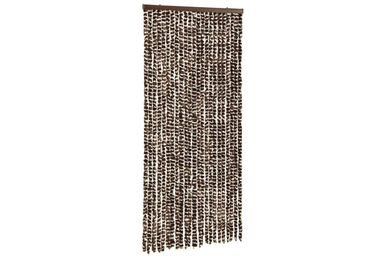 Insektgardin 100x220 cm chenille brun og hvid - Brun - Have - Udendørs miljø - Havedekoration - Myggenet