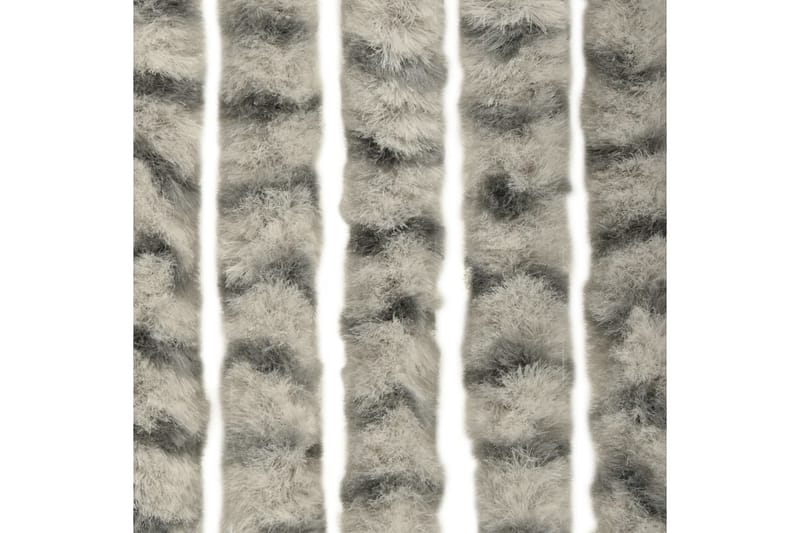 Insektgardin 100x220 cm chenille lysegrå og mørkegrå - Grå - Have - Udendørs miljø - Havedekoration - Myggenet