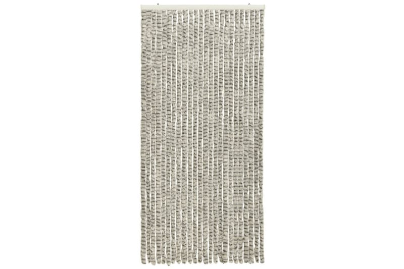 Insektgardin 100x220 cm chenille lysegrå og mørkegrå - Grå - Have - Udendørs miljø - Havedekoration - Myggenet