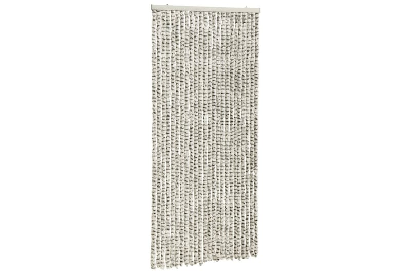 Insektgardin 100x220 cm chenille lysegrå og mørkegrå - Grå - Have - Udendørs miljø - Havedekoration - Myggenet