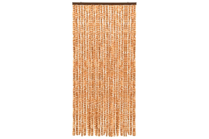 Insektgardin 100x220 cm chenille okker og hvid - Gul - Have - Udendørs miljø - Havedekoration - Myggenet
