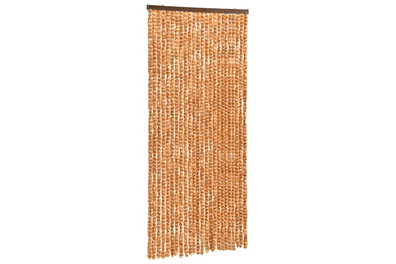 Insektgardin 100x220 cm chenille okker og hvid - Gul - Have - Udendørs miljø - Havedekoration - Myggenet
