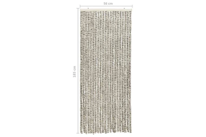 Insektgardin 56x185 cm chenille lysegrå og mørkegrå - Grå - Have - Udendørs miljø - Havedekoration - Myggenet