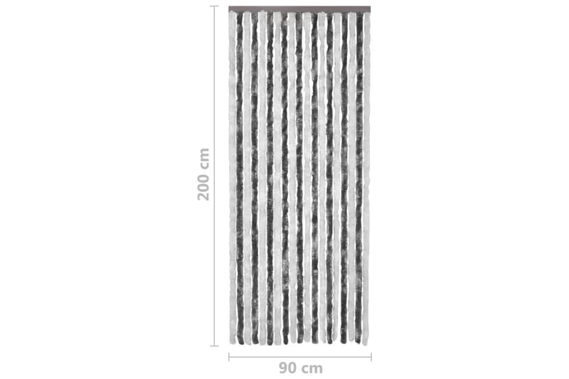 Insektgardin 90x200 cm chenille grå og hvid - Grå - Have - Udendørs miljø - Havedekoration - Myggenet