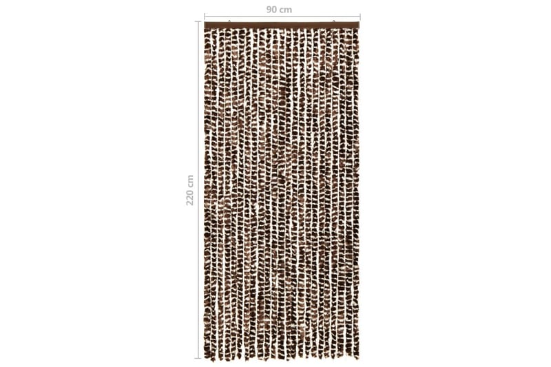 Insektgardin 90x220 cm chenille brun og hvid - Brun - Have - Udendørs miljø - Havedekoration - Myggenet