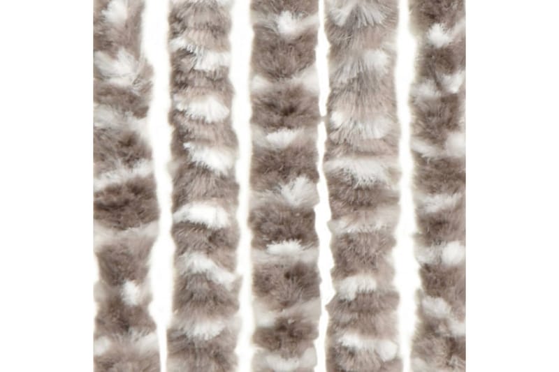 Insektgardin 90x220 cm chenille gråbrun og hvid - Gråbrun - Have - Udendørs miljø - Havedekoration - Myggenet