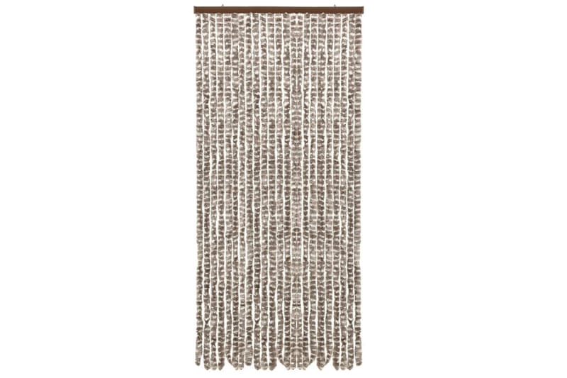 Insektgardin 90x220 cm chenille gråbrun og hvid - Gråbrun - Have - Udendørs miljø - Havedekoration - Myggenet