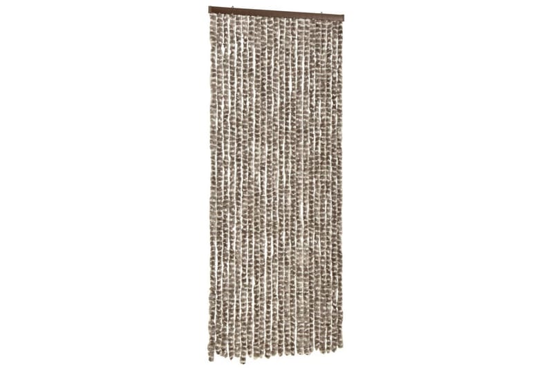 Insektgardin 90x220 cm chenille gråbrun og hvid - Gråbrun - Have - Udendørs miljø - Havedekoration - Myggenet