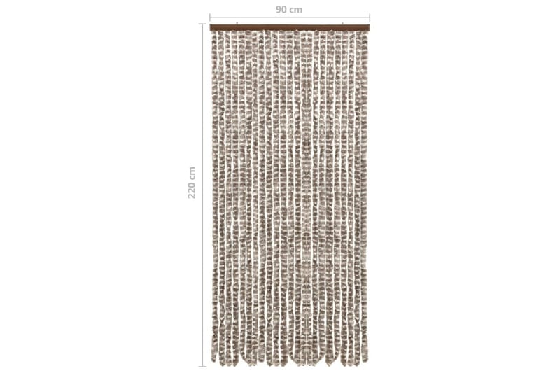 Insektgardin 90x220 cm chenille gråbrun og hvid - Gråbrun - Have - Udendørs miljø - Havedekoration - Myggenet