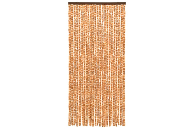 Insektgardin 90x220 cm chenille okker og hvid - Gul - Have - Udendørs miljø - Havedekoration - Myggenet
