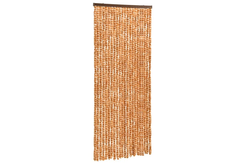 Insektgardin 90x220 cm chenille okker og hvid - Gul - Friluftsudstyr - Myggenet - Myggebeskyttelse