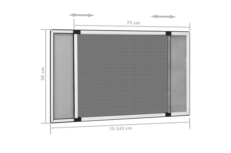 udvideligt insektnet til vinduer (75-143)x50 cm hvid - Hvid - Friluftsudstyr - Myggenet - Myggebeskyttelse