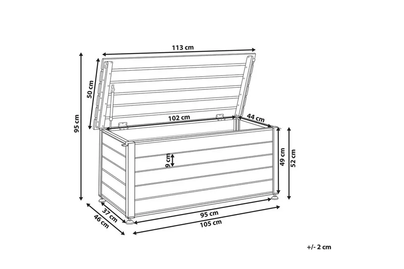 Låda Beliani Campalto Brun, 113x50x52 cm White - Have - Udendørs miljø - Havedekoration - Postkasser