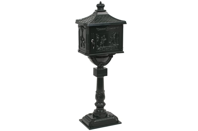 Postkasse m Piedestal Aluminium Vintagestil Rustbestandig - Grøn - Have - Udendørs miljø - Havedekoration - Postkasser - Postkasse