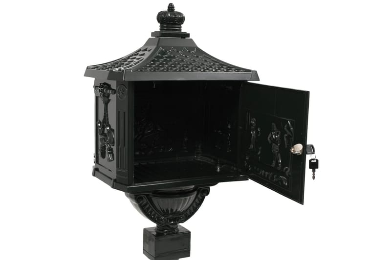 Postkasse m Piedestal Aluminium Vintagestil Rustbestandig - Grøn - Have - Udendørs miljø - Havedekoration - Postkasser - Postkasse