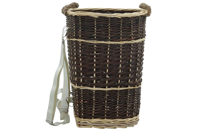 Bærerygsæk Til Brænde Med Håndtag 44,5 X 37 X 50 Cm Naturpil - Brun - Have - Udendørs miljø - Udendørs opbevaring - Brændeopbevaring