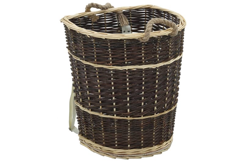 Bærerygsæk Til Brænde Med Håndtag 44,5 X 37 X 50 Cm Naturpil - Brun - Have - Udendørs miljø - Udendørs opbevaring - Brændeopbevaring