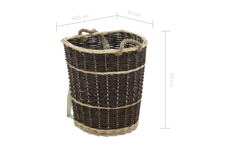 Bærerygsæk Til Brænde Med Håndtag 44,5 X 37 X 50 Cm Naturpil - Brun - Have - Udendørs miljø - Udendørs opbevaring - Brændeopbevaring