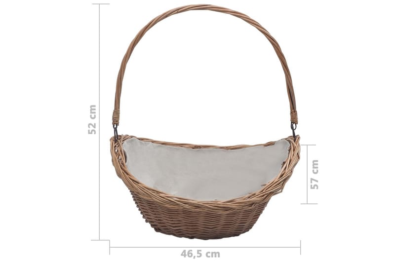 Brændekurv Med Håndtag 57x46,5x52 cm Pil Brun - Brun - Have - Udendørs miljø - Udendørs opbevaring - Brændeopbevaring