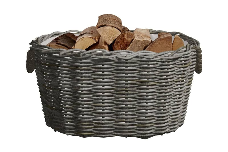 Brændekurv med Håndtag 60x40x28 cm Pil Grå - Grå - Have - Udendørs miljø - Udendørs opbevaring - Brændeopbevaring