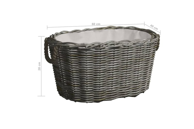 Brændekurv med Håndtag 60x40x28 cm Pil Grå - Grå - Have - Udendørs miljø - Udendørs opbevaring - Brændeopbevaring
