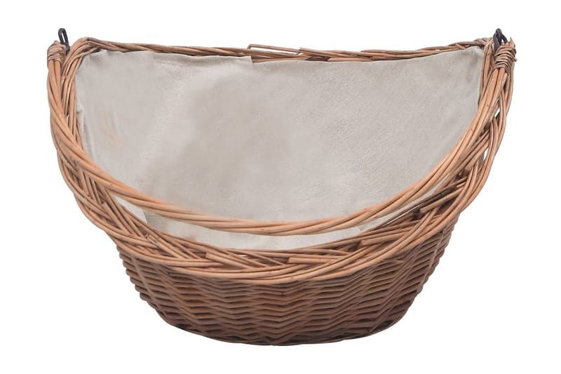 Brændekurv Med Håndtag 60x44x55 cm Pil Natur - Brun - Have - Udendørs miljø - Udendørs opbevaring - Brændeopbevaring