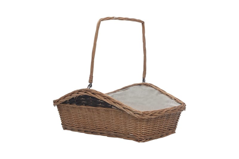 Brændekurv Med Håndtag 61,5x46,5x58 cm Pil Brun - Brun - Have - Udendørs miljø - Udendørs opbevaring - Brændeopbevaring
