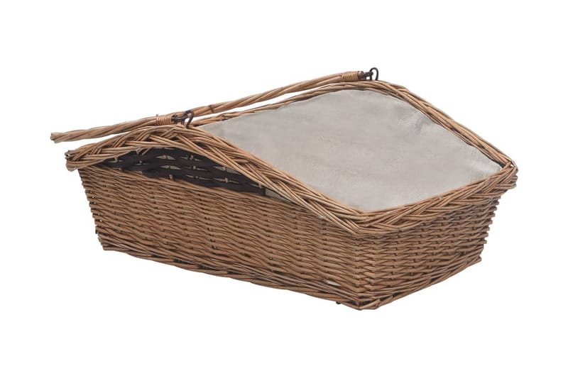 Brændekurv Med Håndtag 61,5x46,5x58 cm Pil Brun - Brun - Have - Udendørs miljø - Udendørs opbevaring - Brændeopbevaring