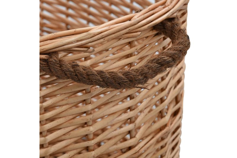 Brændekurv Med Håndtag 78 X 54 X 34 Cm Naturpil - Brun - Have - Udendørs miljø - Udendørs opbevaring - Brændeopbevaring