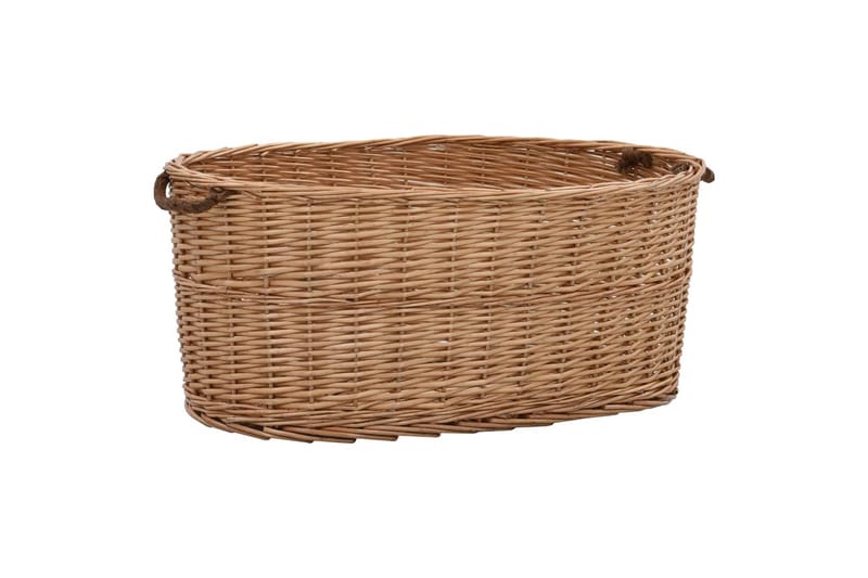 Brændekurv Med Håndtag 78 X 54 X 34 Cm Naturpil - Brun - Have - Udendørs miljø - Udendørs opbevaring - Brændeopbevaring