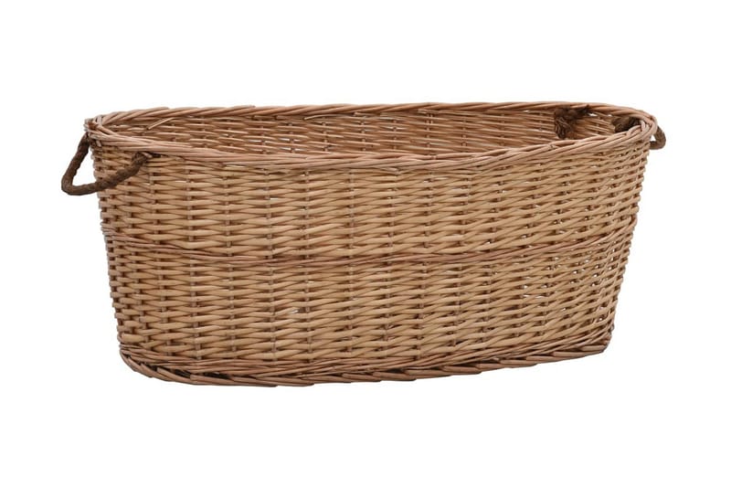Brændekurv Med Håndtag 88 X 57 X 34 Cm Naturpil - Brun - Have - Udendørs miljø - Udendørs opbevaring - Brændeopbevaring