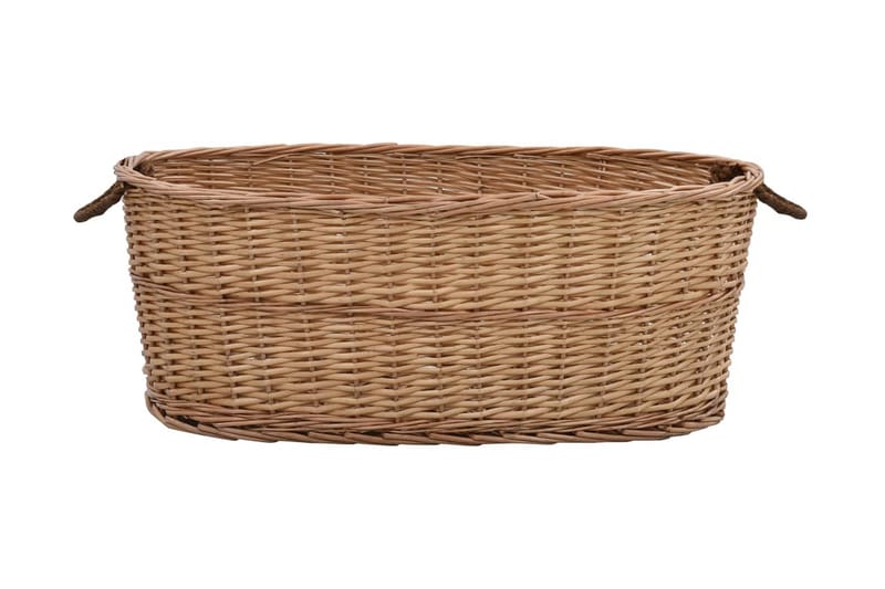 Brændekurv Med Håndtag 88 X 57 X 34 Cm Naturpil - Brun - Have - Udendørs miljø - Udendørs opbevaring - Brændeopbevaring