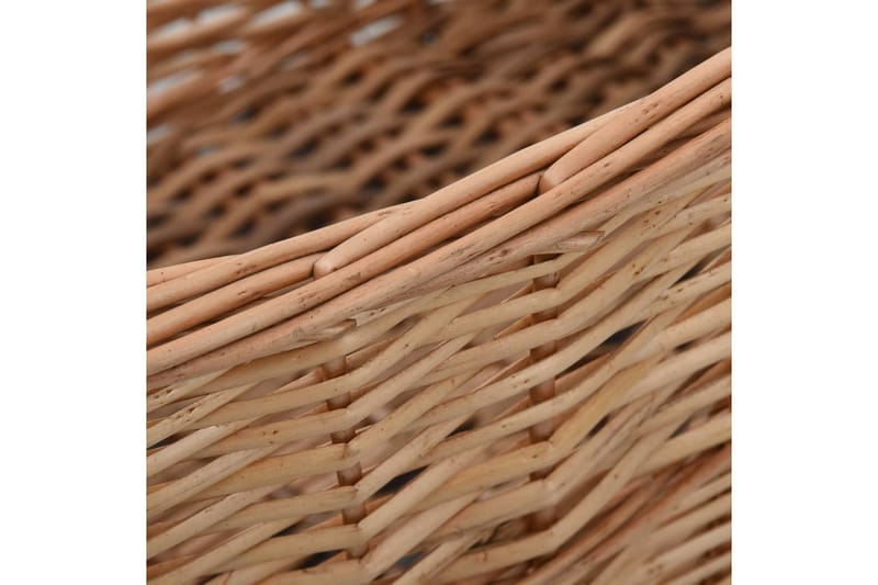 Brændekurv Med Håndtag 88 X 57 X 34 Cm Naturpil - Brun - Have - Udendørs miljø - Udendørs opbevaring - Brændeopbevaring