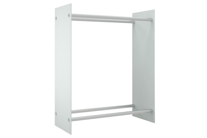 brændestativ 80x35x100 cm hærdet glas hvid - Have - Udendørs miljø - Udendørs opbevaring - Brændeopbevaring