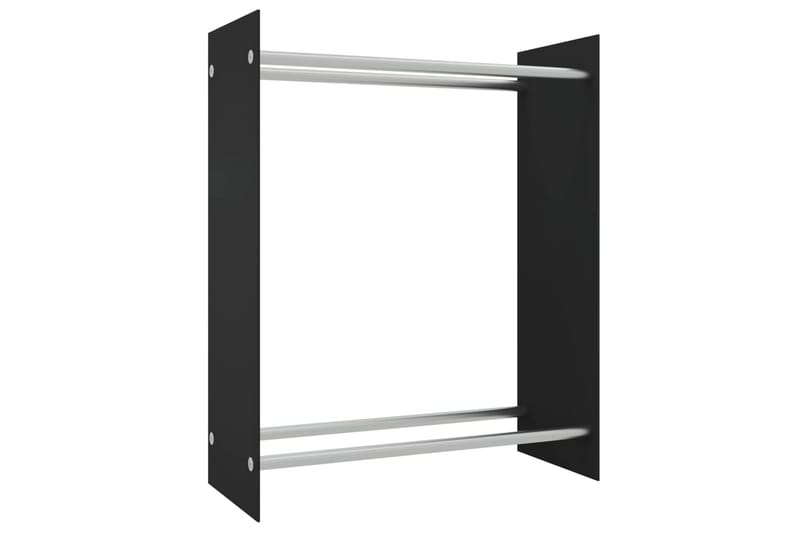 brændestativ 80x35x100 cm hærdet glas sort - Have - Udendørs miljø - Udendørs opbevaring - Brændeopbevaring