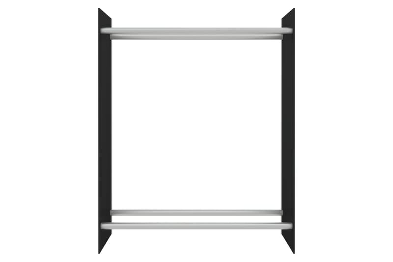 brændestativ 80x35x100 cm hærdet glas sort - Have - Udendørs miljø - Udendørs opbevaring - Brændeopbevaring