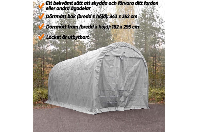 Fornorth Garagetelt 4x8 m - Grå - Have - Udendørs miljø - Udendørs opbevaring - Havetelt & lagertelte