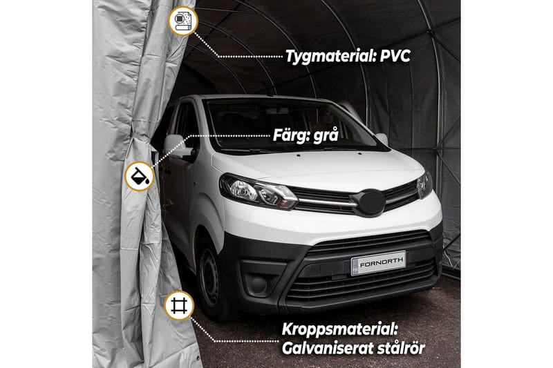 Fornorth Garagetelt 4x8 m - Grå - Have - Udendørs miljø - Udendørs opbevaring - Havetelt & lagertelte