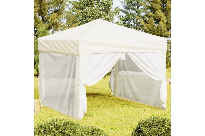 beBasic foldbart festtelt med sidevægge 3x3 m cremefarvet - Creme - Have - Udendørs miljø - Udendørs opbevaring - Havetelt & lagertelte - Partytelt
