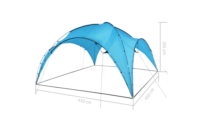 Buet Festtelt 450 X 450 X 265 Cm Lyseblå - Blå - Have - Udendørs miljø - Udendørs opbevaring - Havetelt & lagertelte - Partytelt