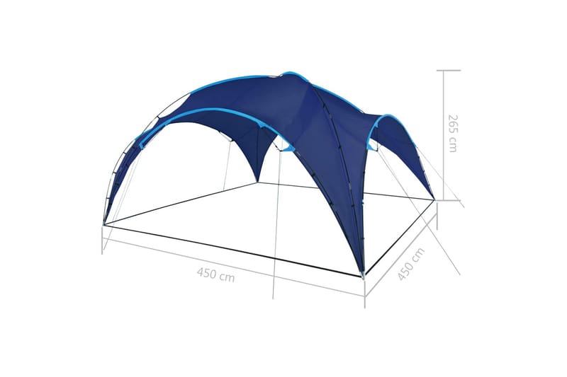 Buet Festtelt 450 X 450 X 265 Cm Mørkeblå - Blå - Have - Udendørs miljø - Udendørs opbevaring - Havetelt & lagertelte - Partytelt