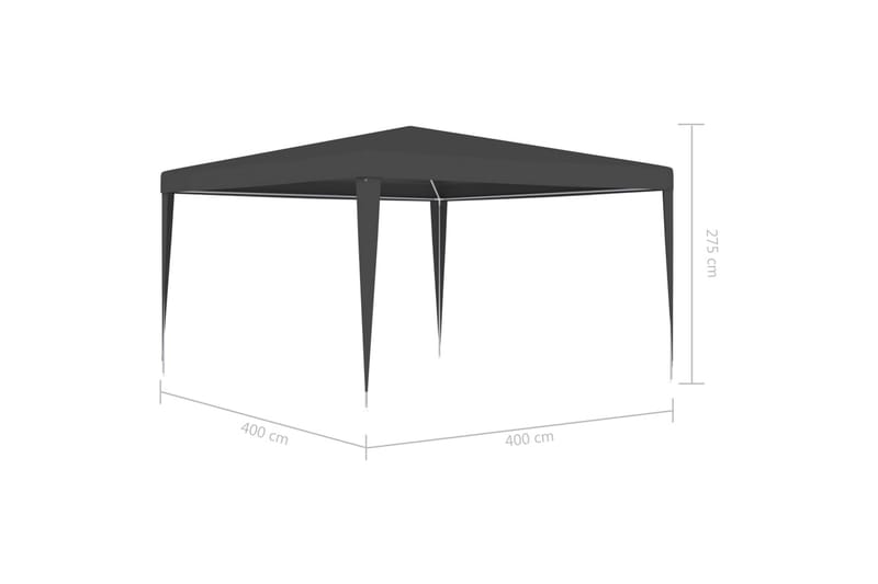 Festtelt 4x4 M 90 G/m² Antracitgrå - Grå - Partytelt - Havetelt & lagertelte