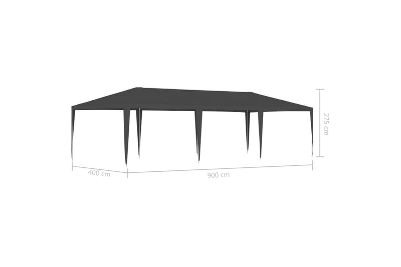 Festtelt 4x9 M 90 G/m² Antracitgrå - Grå - Partytelt - Havetelt & lagertelte