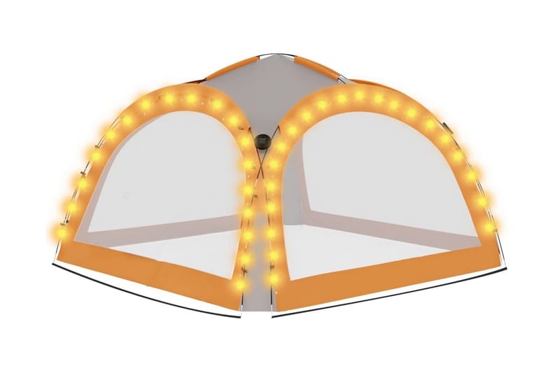 festtelt med LED og 4 sidevægge 3,6x3,6x2,3 m - Grå - Have - Udendørs miljø - Udendørs opbevaring - Havetelt & lagertelte - Partytelt